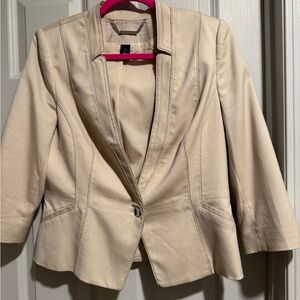 White House Black Market Beige Women's Blazer